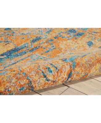 Zeal ZEA07 Teal, Maize 3'9" x 5'9" Area Rug