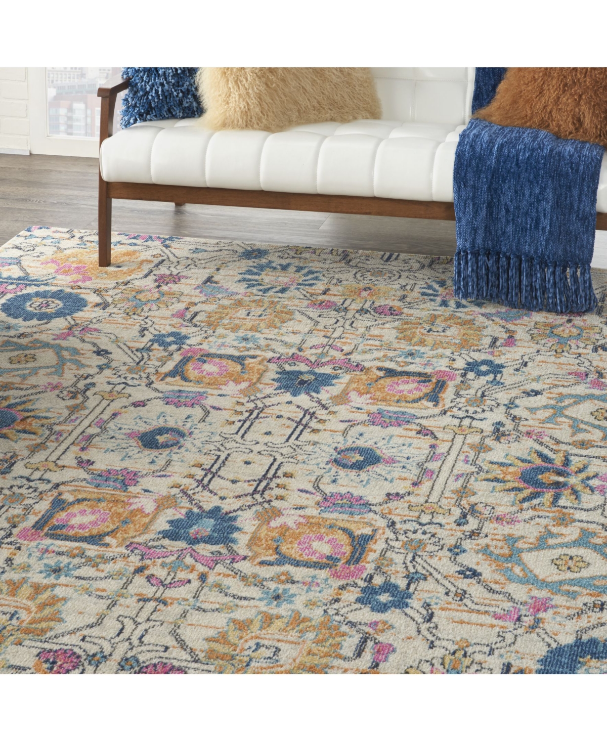 Long Street Looms Zeal Zea01 6'7" X 9'6" Area Rug In Ivory,multi