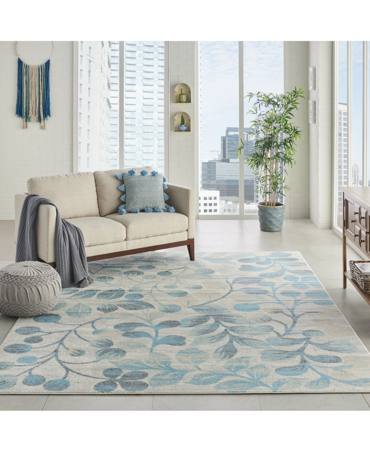 Shop Long Street Looms Peace Pea03 Ivory 8'10" X 11'10" Area Rug In Ivory,turquoise