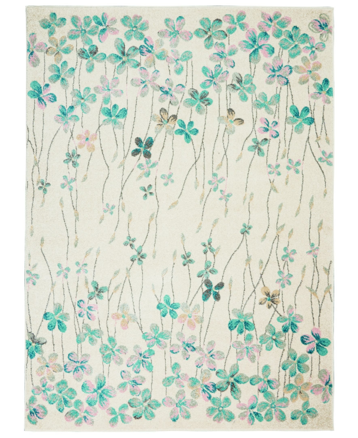 Long Street Looms Peace Pea04 5'3" X 7'3" Area Rug In Ivory