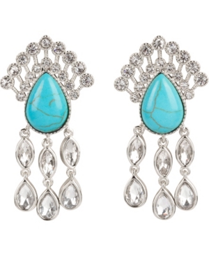 image of Grace Kelly Collection Rhodium Plated Drop Pierced Earring