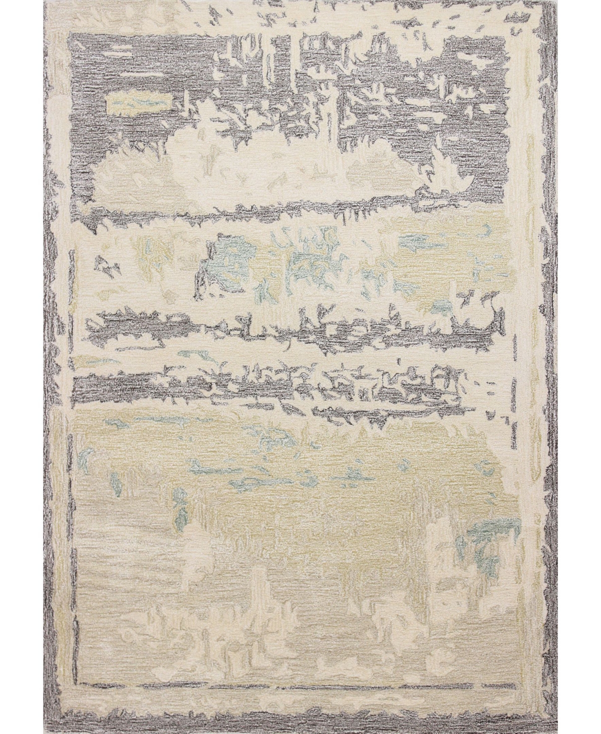 Closeout! Bb Rugs Elements S217 Ivory and Gray 5' x 7'6in Area Rug - Ivory