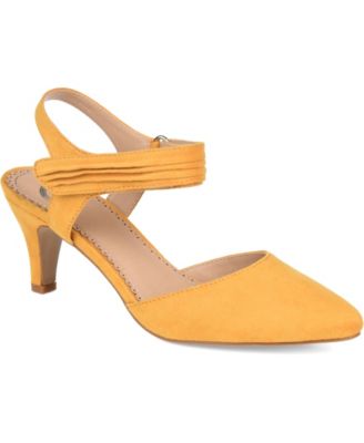 mustard color women's pumps