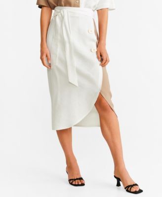 MANGO Bicolor Buttoned&nbsp;Skirt