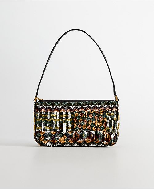 Mango Beaded Baguette Bag Reviews Women Macy S