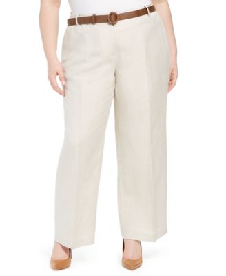 calvin klein white linen pants