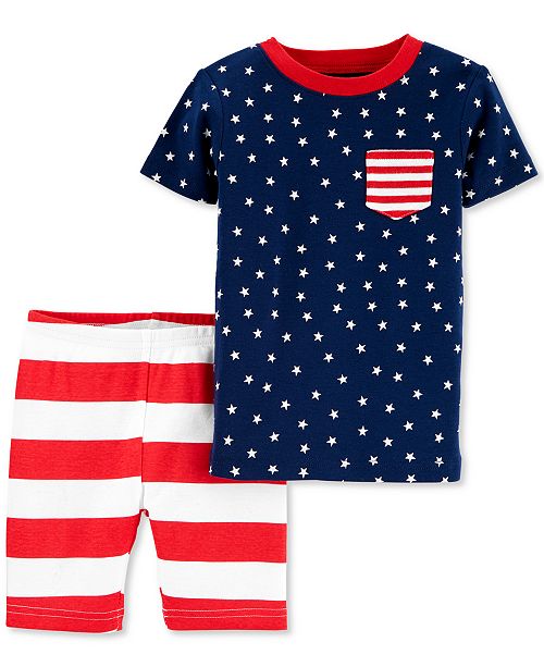 Carter S Toddler Boys 2 Pc Red White Blue Cotton Pajamas