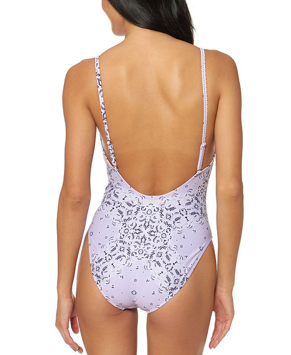 Jessica Simpson Printed Tie-Waist One-Piece Swimsuit ...