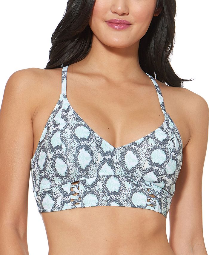 Jessica Simpson Snake-Print Bralette Bikini Top - Macy's
