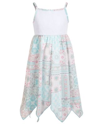 Blueberi Boulevard - Little Girls Lace Handkerchief-Hem Dress