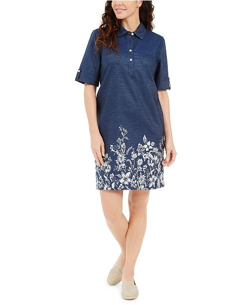 Karen Scott Plus Size Cotton Wildflower Print Dress Created For