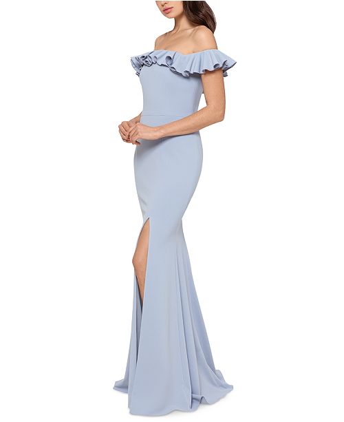 xscape ruffled gown