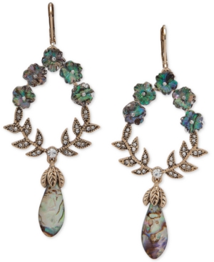 image of lonna & lilly Gold-Tone Crystal & Stone Flower Statement Earrings