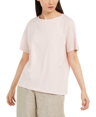 Eileen Fisher - Cotton Striped Relaxed T-Shirt