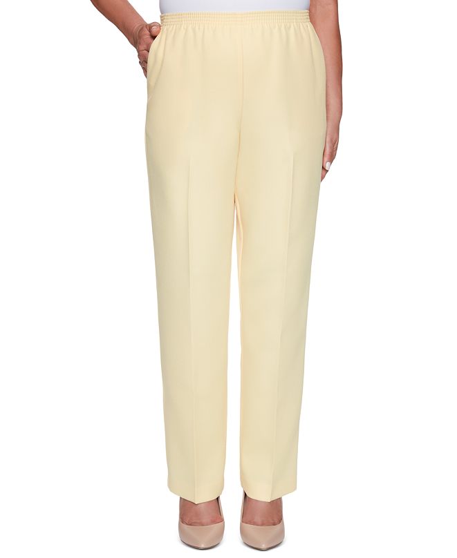 Alfred Dunner Women's Classics Pull On Straight Leg Pants Navy Size 16
