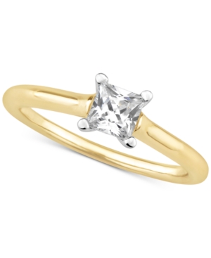 Certified Diamond Princess Solitaire Engagement Ring (1/2 ct tw) in 14k Gold