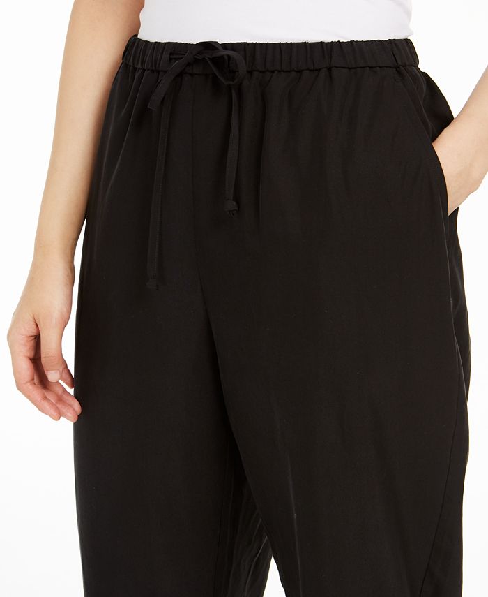 Eileen Fisher Slouchy Cropped Pants - Macy's