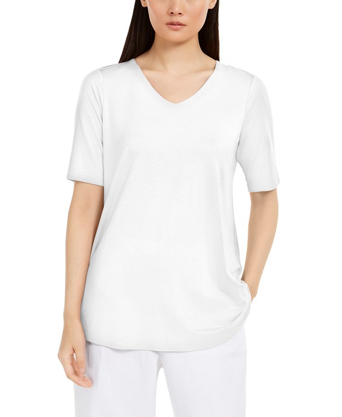 Eileen Fisher V-Neck High-Low Top - Macy's