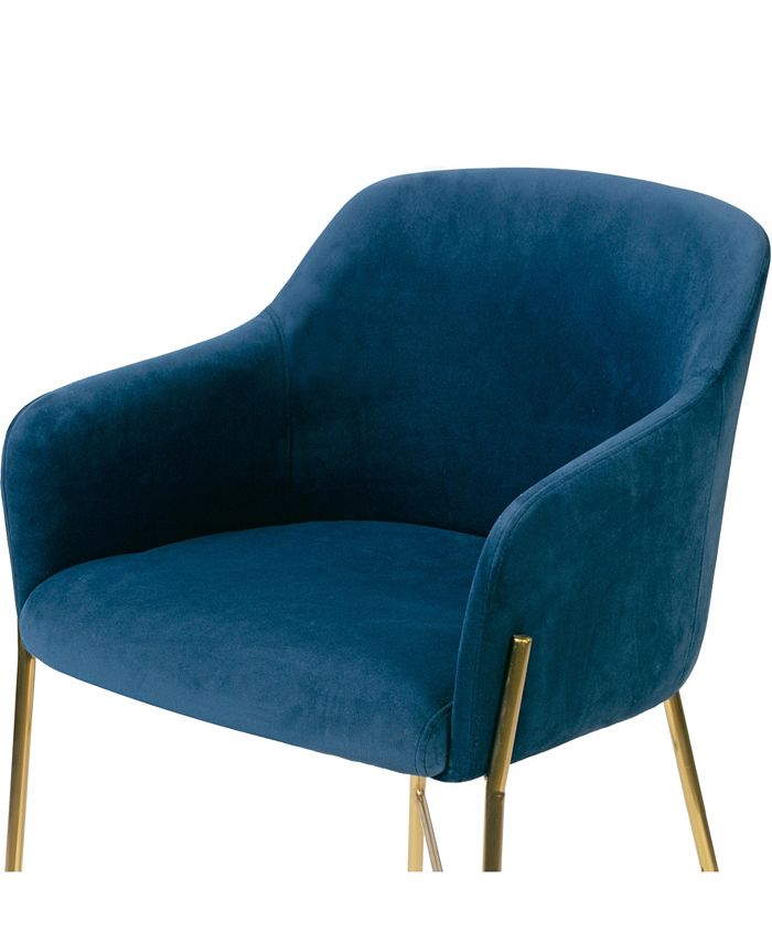 Glamour Home Ana Velvet Arm Dining Chair with Metal Legs Macy's