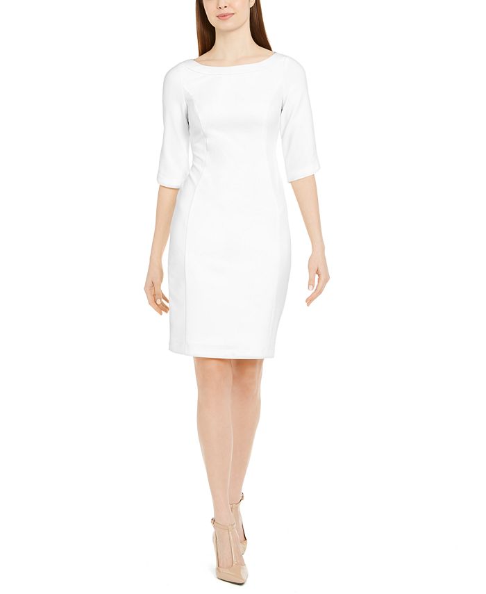 Calvin Klein Petite 3/4-Sleeve Sheath Dress & Reviews - Dresses - Petites -  Macy's