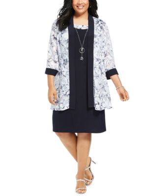 macy's plus size jacket dresses