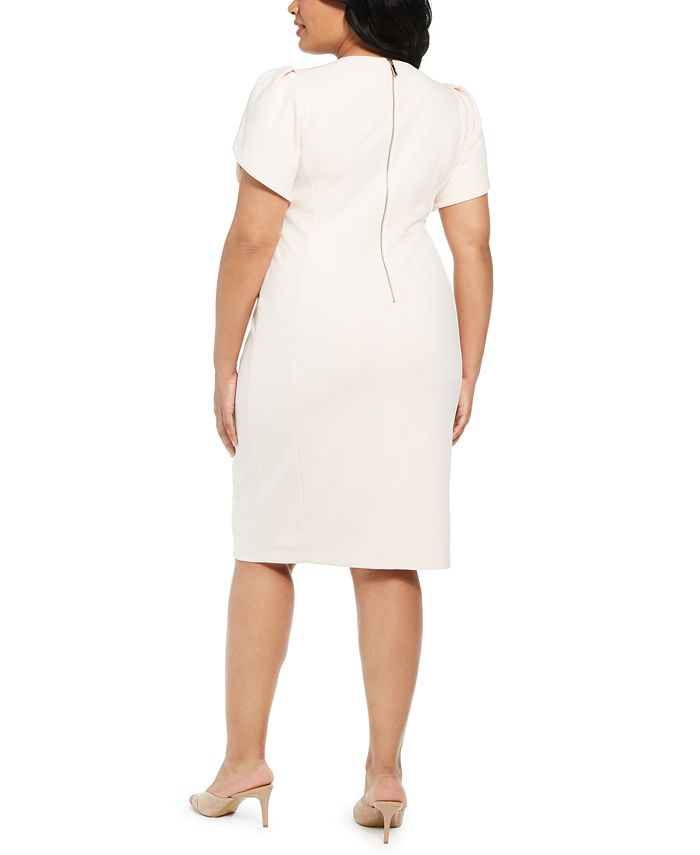 Calvin Klein Plus Size Tulip-Sleeve Sheath Dress - Macy's