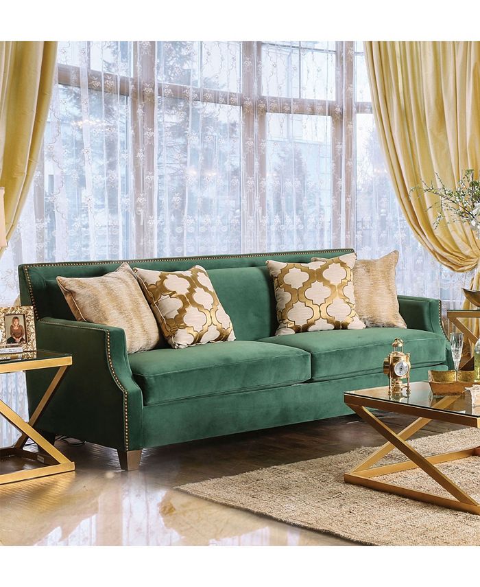 Furniture of America Eyreanne Upholstered Sofa Macy's
