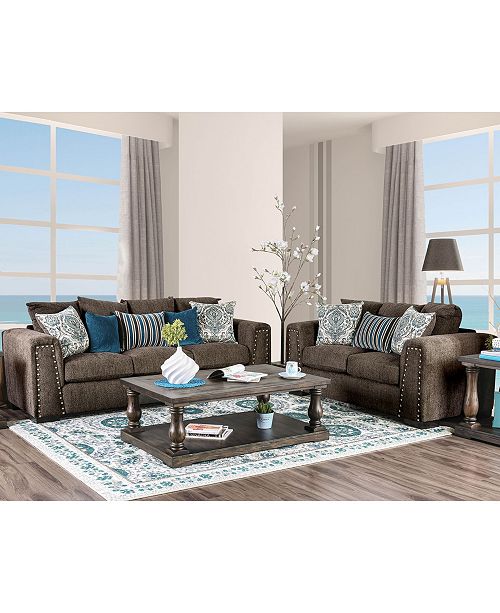 Furniture of America Tukwila Upholstered Sofa & Reviews - Furniture - Macy&#39;s