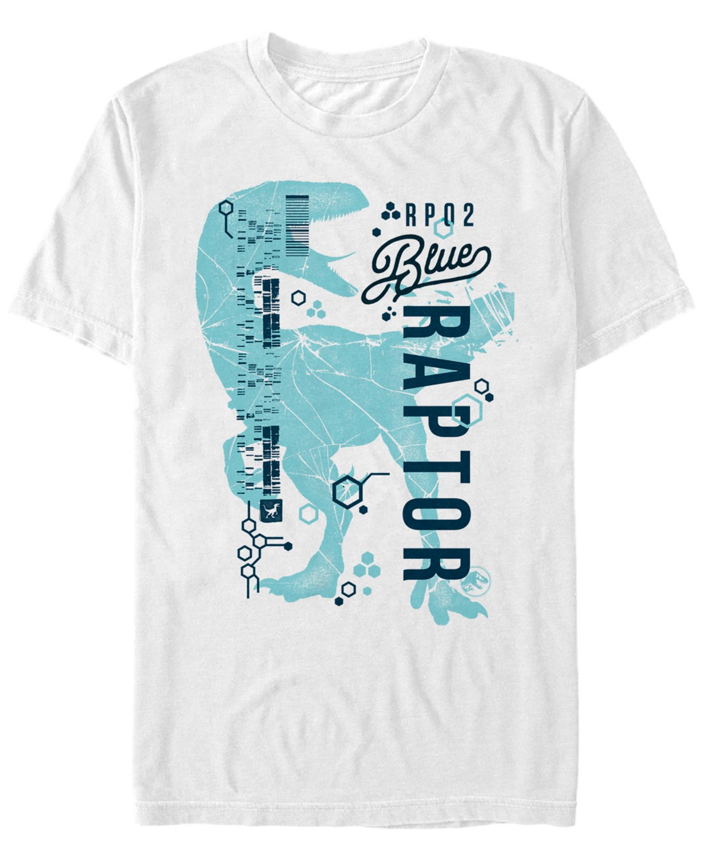 Мужская футболка Fifth Sun Jurassic World Fallen Kingdom Blue Raptor DNA Short Sleeve, цвет: Белый — фото 1