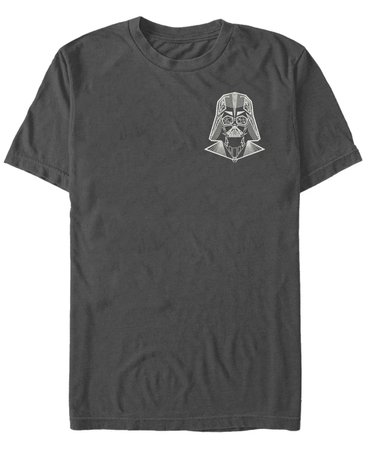 Star Wars Men's Left Pocket Geo Vader Short Sleeve T-Shirt - Charcoal