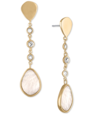 image of Rachel Rachel Roy Gold-Tone Stone Linear Drop Earrings