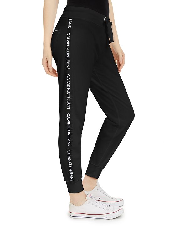 calvin klein logo tape joggers