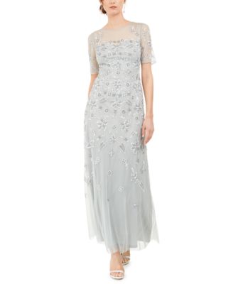 adrianna papell embellished illusion dress