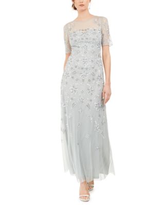 Adrianna Papell Embellished Illusion Gown - Macy's