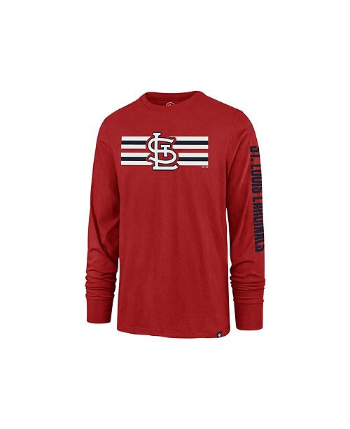 47 Brand St Louis Cardinals Men S Cross Stripe Long Sleeve T Shirt Reviews Sports Fan Shop By Lids Men Macy S