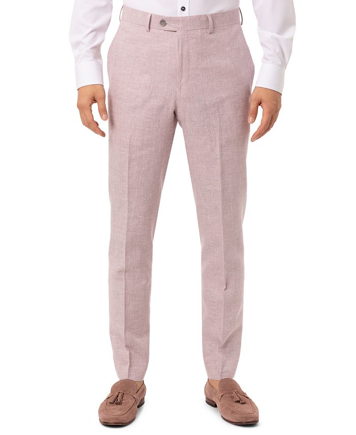 Tallia Men's Slim-Fit Pink Plaid Suit Separate Pants - Macy's
