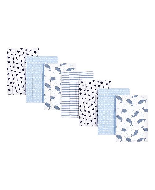 Hudson Baby Baby Boys Narwhal Flannel Burp Cloths Pack Of 7 Reviews All Baby Gear Essentials Kids Macy S