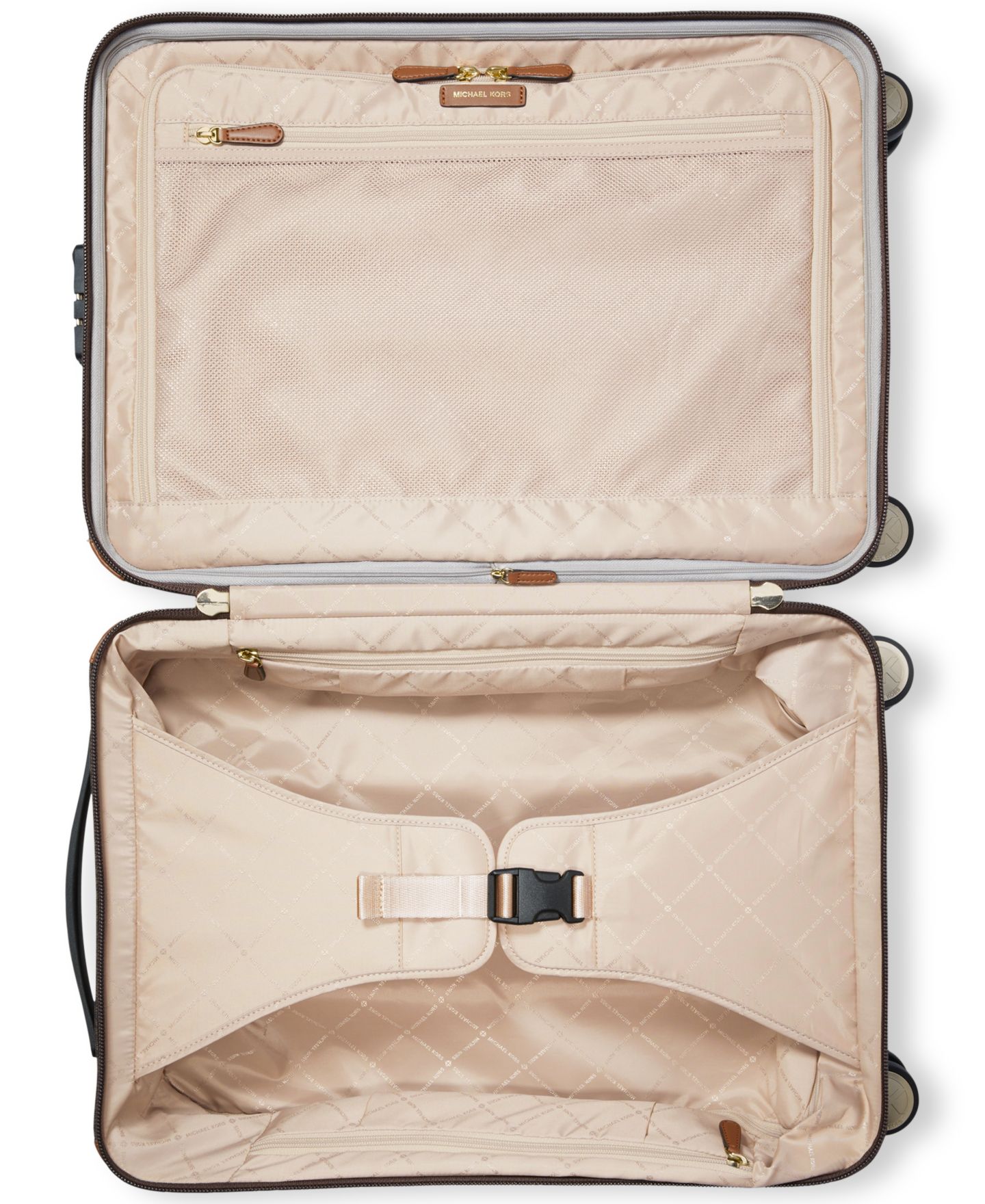 Чемодан Michael Kors Small Logo Hardcase Carry-On Bag, цвет: Коричневый / Золотой — фото 2