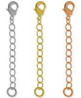 And Now This 3-Pc. Set Chain Extenders in Silver, Gold, & Rose-Gold Plate - Tri Tone