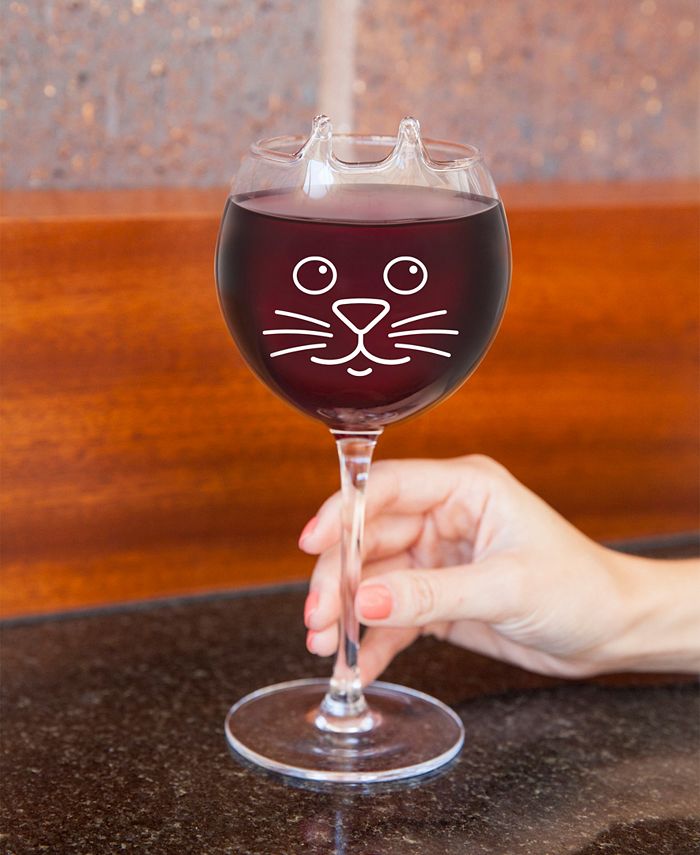 Big Mouth Inc. The Perfect Pour Cat Wine Glass - Macy's
