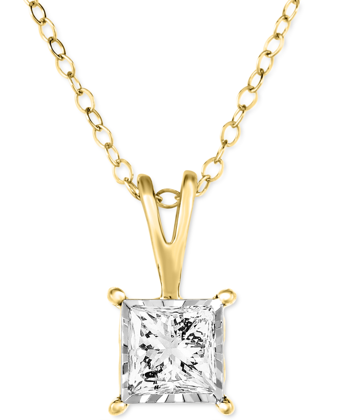 Diamond Princess 18" Pendant Necklace (1/2 ct. t.w.) in 14k White, Yellow, or Rose Gold - Rose Gold