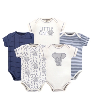 Touched by Nature Baby Girls and Boys Elephant Bodysuits Pack of 5
