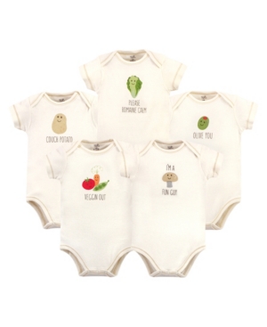 Touched by Nature Baby Girls and Boys Mushroom Bodysuits Pack of 5