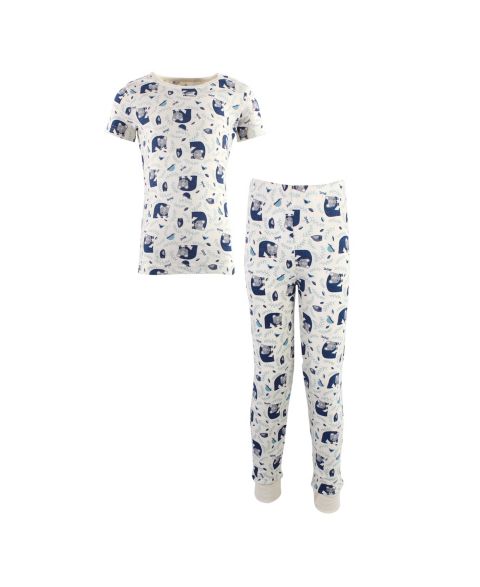 Touched by Nature Little Boys Unisex Natural Cotton Snug Sleepwear Set
