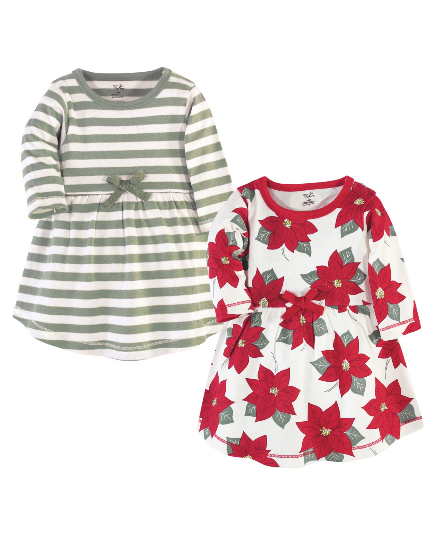 Big Girls Natural Long-Sleeve Dress Pair