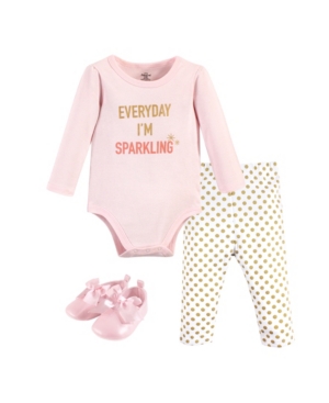 Little Treasure Baby Girls Sparkling Bodysuit Pack of 3