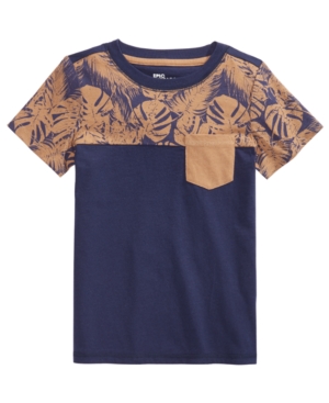 image of Toddler Boys Tropical Color Blocked Pocket T-Shirt