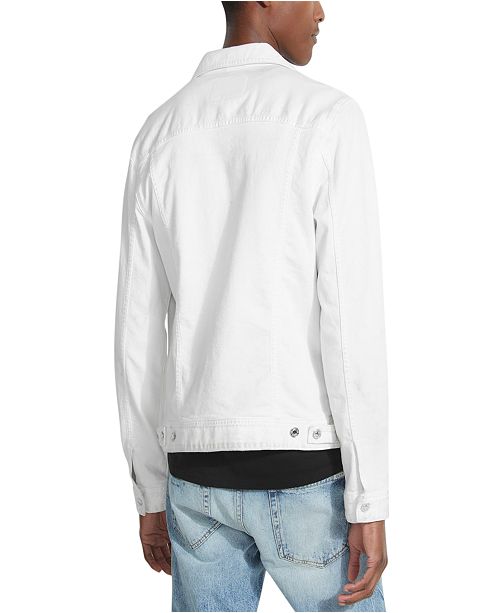 GUESS Men's Optic White Denim Jacket & Reviews - Coats & Jackets - Men ...