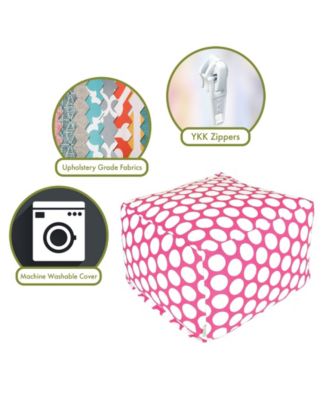 Large Polka Dot Ottoman Square Pouf 27" x 17"