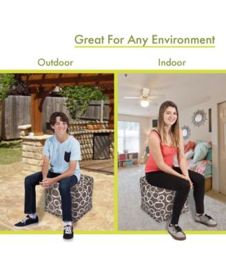 Fusion Ottoman Pouf Cube 17" x 17"